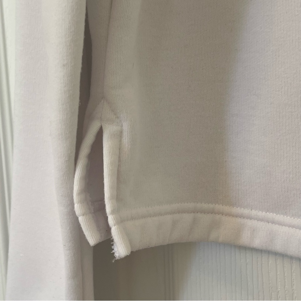 adidas White Half-Zip Sweatshirt with Sleeve Logo - Picture 11 of 11
